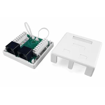 Розетка компьютерная 2-м ОП SB1-2-8P8C-C5e-WH RJ45 (8P8C) кат.5E Dual IDC Hyperline 430234